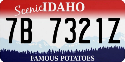 ID license plate 7B7321Z
