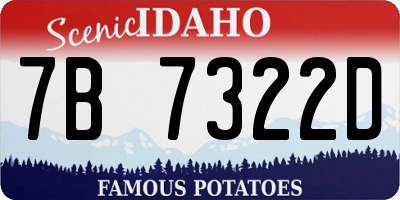 ID license plate 7B7322D