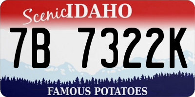 ID license plate 7B7322K