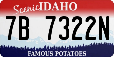 ID license plate 7B7322N
