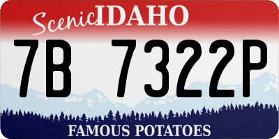 ID license plate 7B7322P