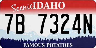 ID license plate 7B7324N