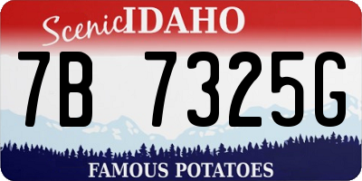 ID license plate 7B7325G