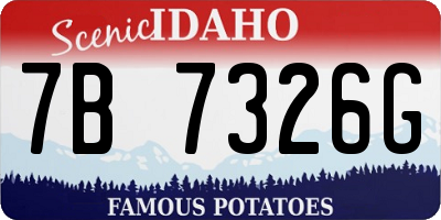 ID license plate 7B7326G