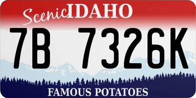 ID license plate 7B7326K