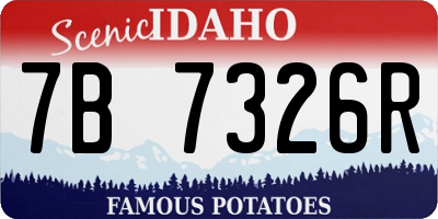 ID license plate 7B7326R
