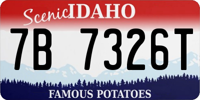 ID license plate 7B7326T