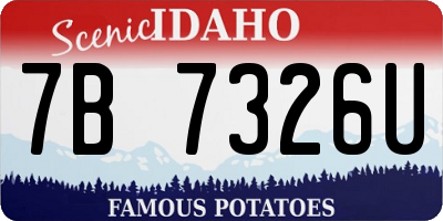 ID license plate 7B7326U