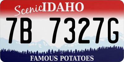 ID license plate 7B7327G