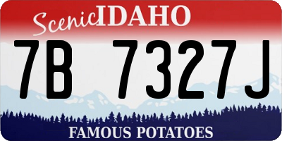 ID license plate 7B7327J