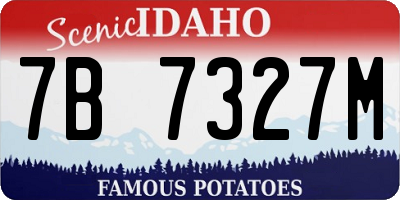 ID license plate 7B7327M