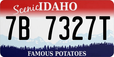 ID license plate 7B7327T