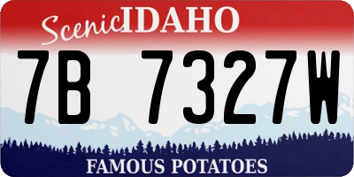 ID license plate 7B7327W