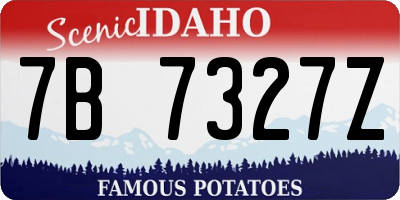 ID license plate 7B7327Z