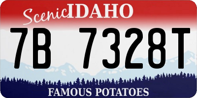 ID license plate 7B7328T