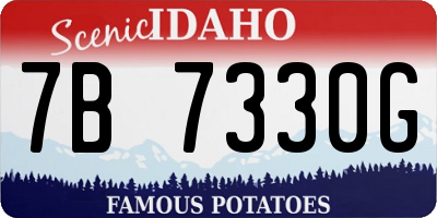 ID license plate 7B7330G
