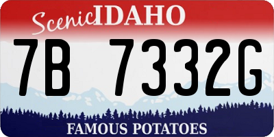 ID license plate 7B7332G