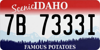 ID license plate 7B7333I
