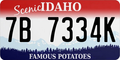 ID license plate 7B7334K
