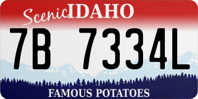 ID license plate 7B7334L