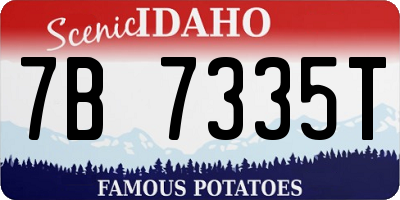 ID license plate 7B7335T
