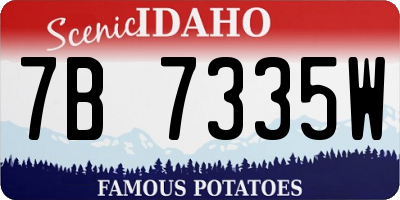ID license plate 7B7335W