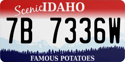 ID license plate 7B7336W