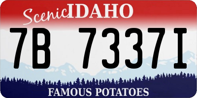 ID license plate 7B7337I