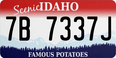 ID license plate 7B7337J