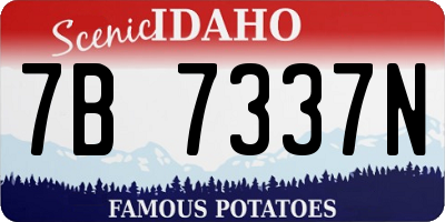 ID license plate 7B7337N
