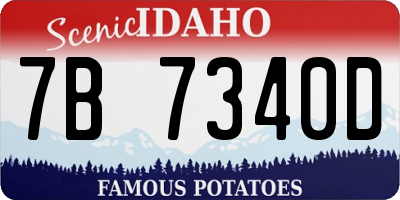 ID license plate 7B7340D
