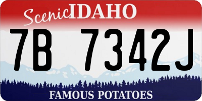 ID license plate 7B7342J
