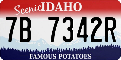 ID license plate 7B7342R