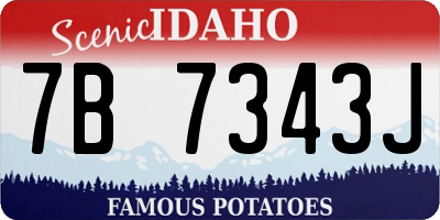 ID license plate 7B7343J