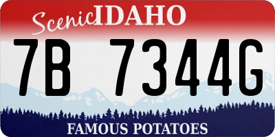 ID license plate 7B7344G