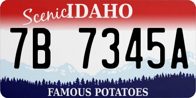 ID license plate 7B7345A