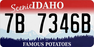 ID license plate 7B7346B