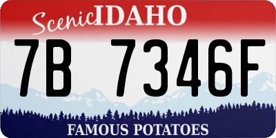 ID license plate 7B7346F