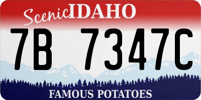 ID license plate 7B7347C