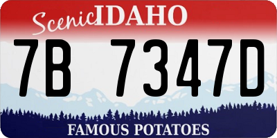 ID license plate 7B7347D