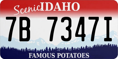 ID license plate 7B7347I