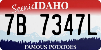 ID license plate 7B7347L