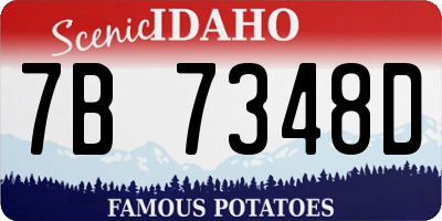 ID license plate 7B7348D