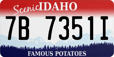 ID license plate 7B7351I
