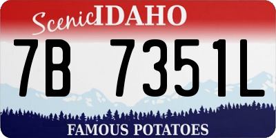 ID license plate 7B7351L