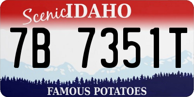 ID license plate 7B7351T
