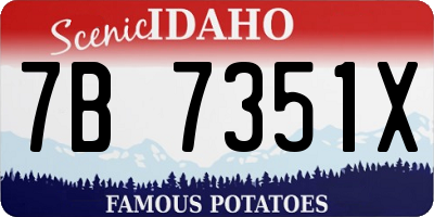 ID license plate 7B7351X
