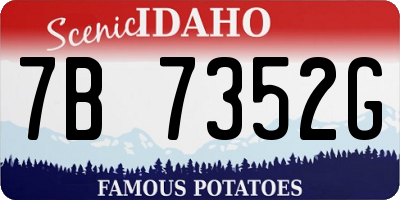 ID license plate 7B7352G