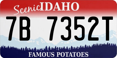 ID license plate 7B7352T