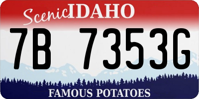 ID license plate 7B7353G